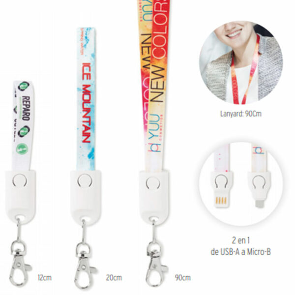 MC1004 Lanyard y cable cargador 2 en 1 yourChoice